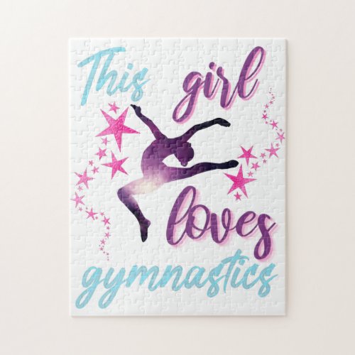 This Girl Loves Gymnastics Stars Leap Jigsaw Puzzle