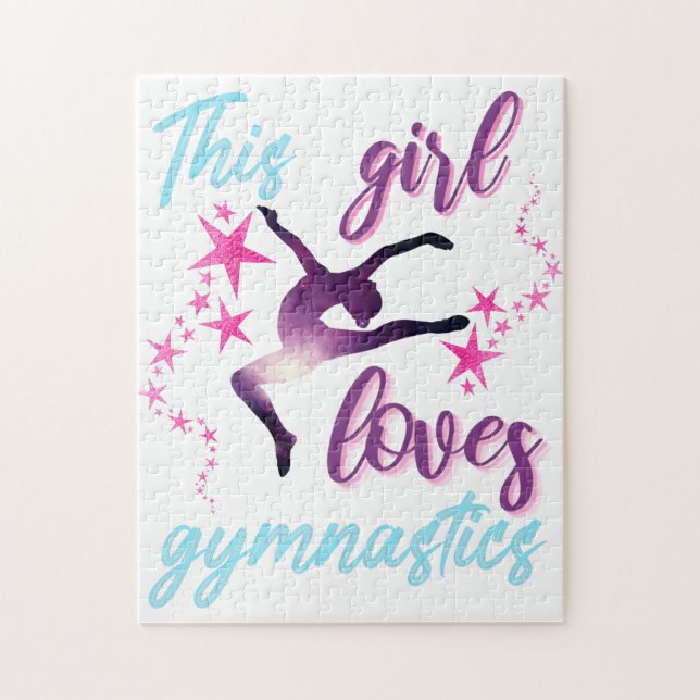 This Girl Loves Gymnastics Stars Leap Jigsaw Puzzle (Vertical)