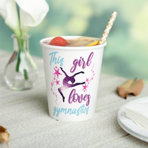 This Girl Loves Gymnastics Stars Leap Paper Cups