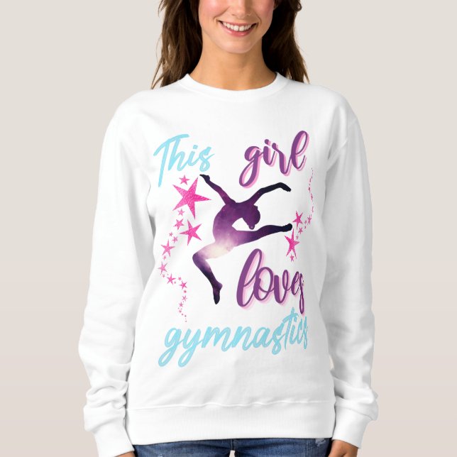 This Girl Loves Gymnastics Stars Leap Sweatshirt (Front)