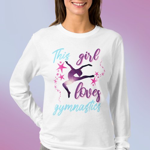 This Girl Loves Gymnastics Stars Leap T_Shirt