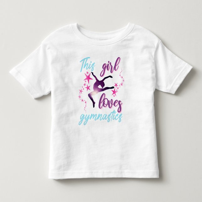 This Girl Loves Gymnastics Stars Leap Toddler T-shirt (Front)