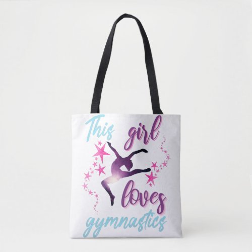 This Girl Loves Gymnastics Stars Leap Tote Bag