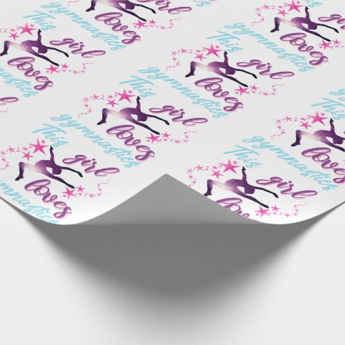 This Girl Loves Gymnastics Stars Leap Wrapping Paper