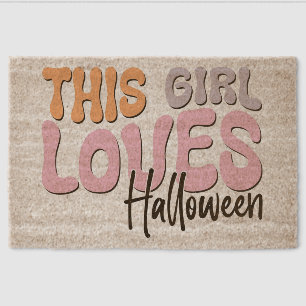 This Girl Loves Halloween Fiber Doormat