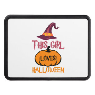 This Girl Loves Halloween - Halloween Gift Hitch Cover