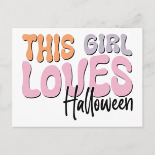 This Girl Loves Halloween Postcard