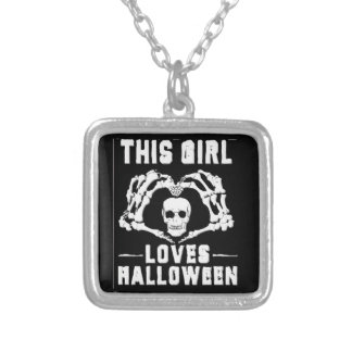 This Girl Loves Halloween Silver Plated Necklace