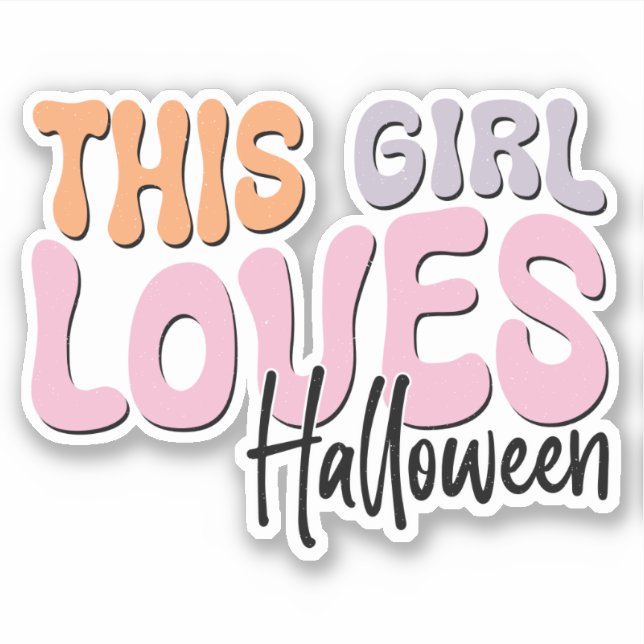 This Girl Loves Halloween Sticker (Front)