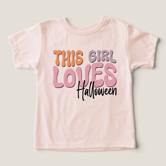 This Girl Loves Halloween Toddler T-shirt (Design Front)