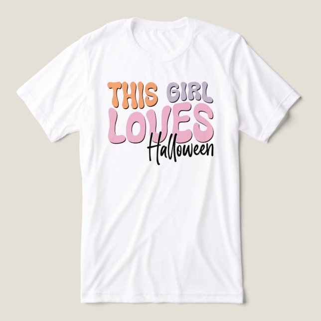 This Girl Loves Halloween Tri-Blend Shirt (Design Front)