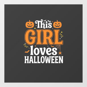 This Girl Loves Halloween Typography SVG Design_1 Window Cling