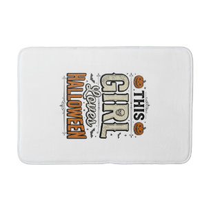 This Girl Loves Halloween Vintage Shirt Design_1 Bath Mat