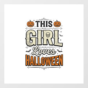 This Girl Loves Halloween Vintage Shirt Design_1 Floor Decals