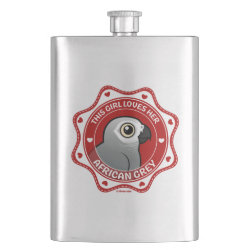 This Girl Loves Her African Grey Stainless Steel Flask