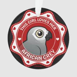 This Girl Loves Her African Grey Circle Acrylic Ornament
