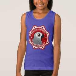 This Girl Loves Her African Grey Girls' Fine Jersey Tank Top