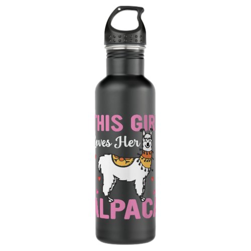 This Girl Loves Her Alpaca Cute Alpaca Llama Lover Stainless Steel Water Bottle