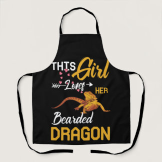 This Girl Loves Her Bearded Dragon Lizard Apron