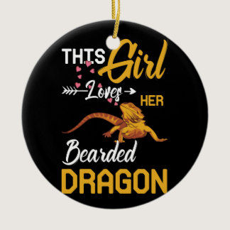 This Girl Loves Her Bearded Dragon Lizard Ceramic Ornament