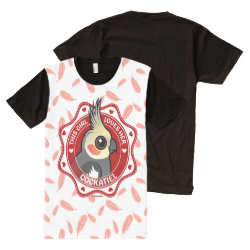 This Girl Loves Her Cockatiel Men's American Apparel All-Over Printed Panel T-Shirt