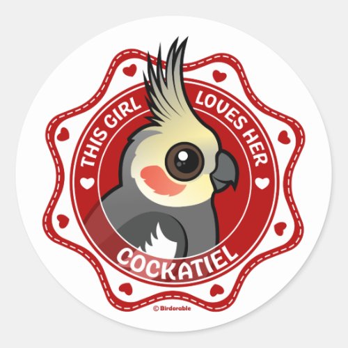 This Girl Loves Her Cockatiel Classic Round Sticker