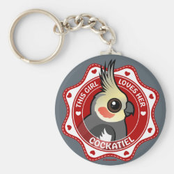 This Girl Loves Her Cockatiel Basic Button Keychain