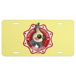 This Girl Loves Her Cockatiel Aluminum License Plate