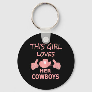 This Girl Loves Her Cowboy Cute Texas Dallas Keychain