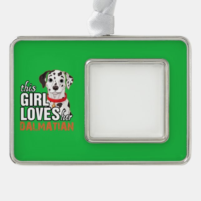 This Girl Loves Her Dalmatian Christmas Ornament (Front)