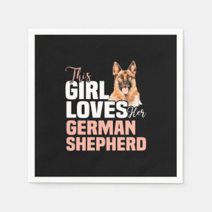 This Girl Loves Her German Shepherd Napkins