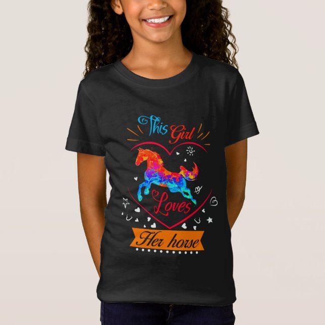This Girl Loves Her Horse Orange T-Shirt (Front)