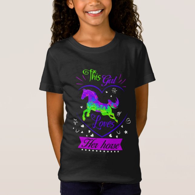 This Girl Loves Her Horse Purple T-Shirt (Front)