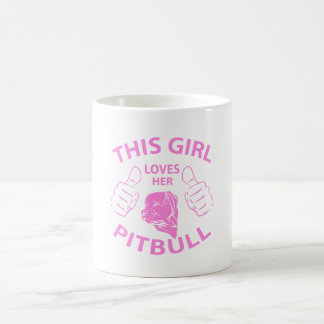 "This girl Loves her pitbull" pink Coffee Mug