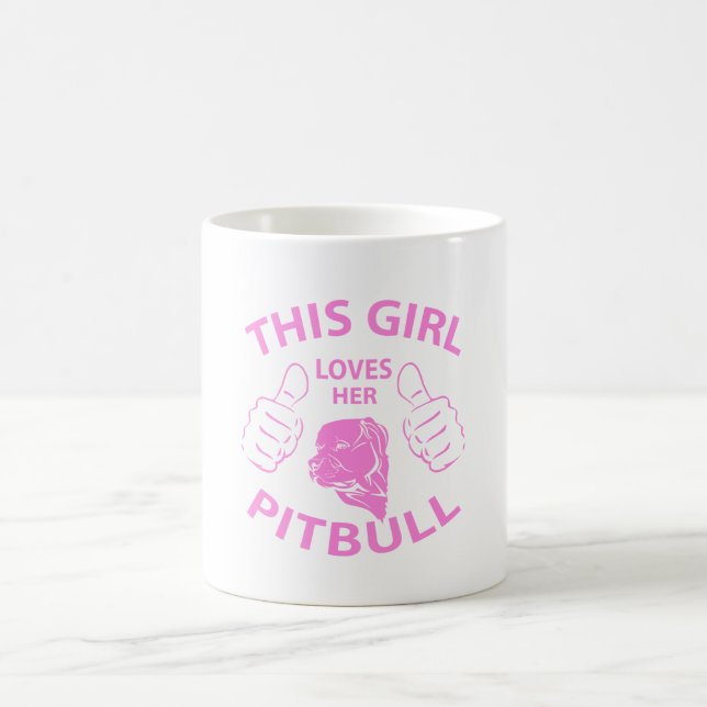 "This girl Loves her pitbull" pink Coffee Mug (Center)
