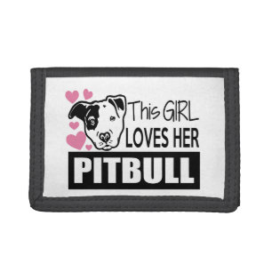 This Girl Loves Her Pitbull Tri-fold Wallet