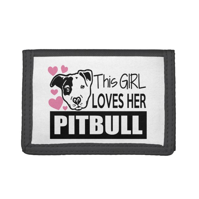 This Girl Loves Her Pitbull Tri-fold Wallet (Front)