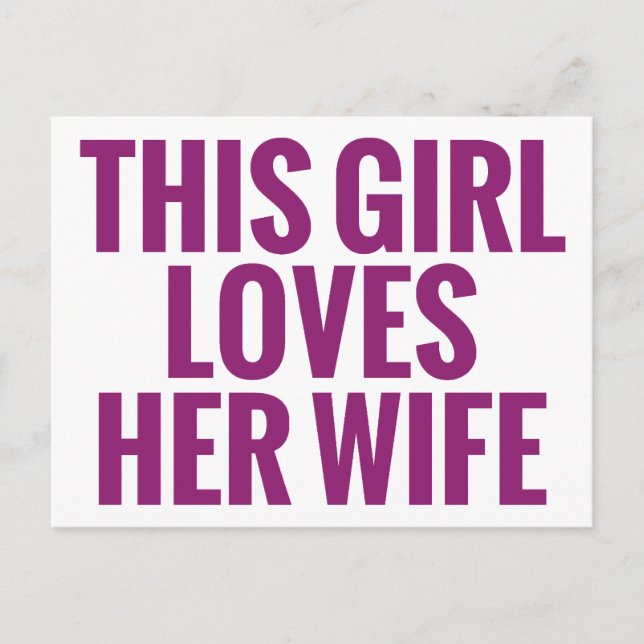 This Girl Loves Her Wife Postcard (Front)