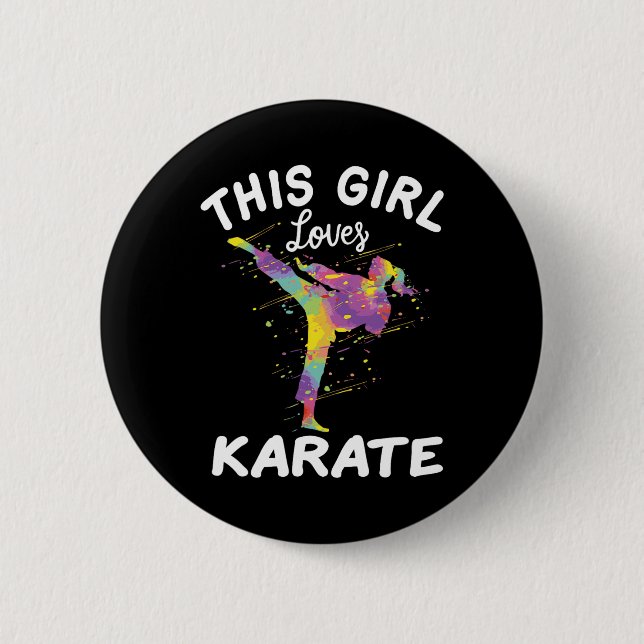 This Girl Loves Karate  Button (Front)