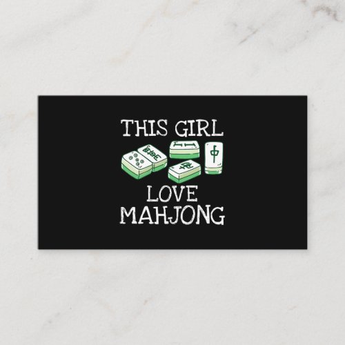 This Girl Loves Mahjong Tee China Game Lover Gifts Business Card