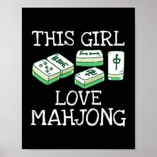 This Girl Loves Mahjong Tee China Game Lover Gifts Poster