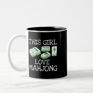 This Girl Loves Mahjong Tee China Game Lover Gifts Two-Tone Coffee Mug