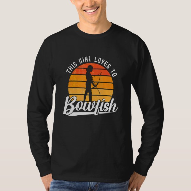 This Girl Loves Retro Fish Hunting Bow Fisherman B T-Shirt (Front)