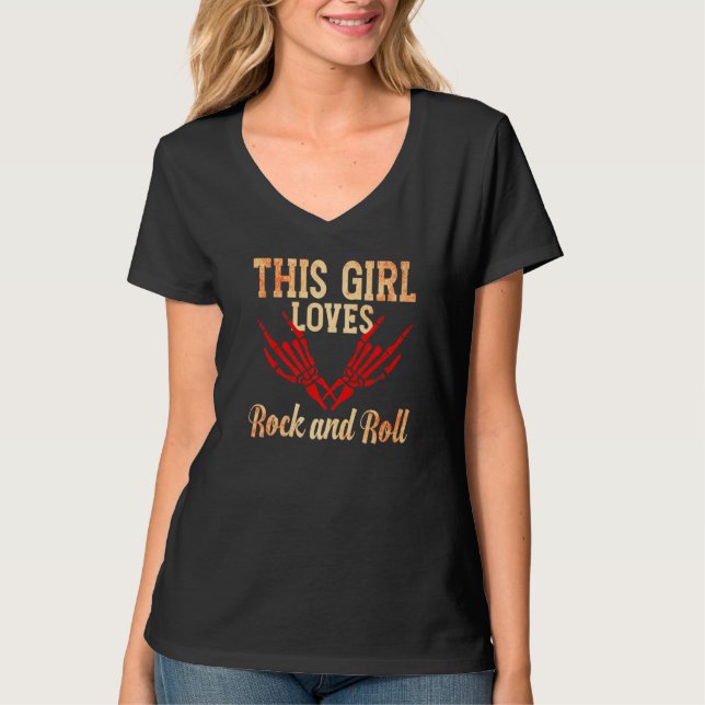 This Girl Loves Rock and Roll  2 T-Shirt (Front)