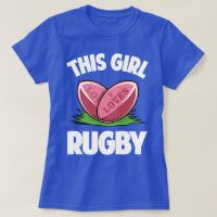 This Girl Loves Rugby Slogan Sport Humor funny T