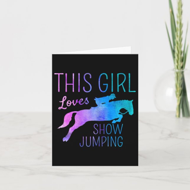 This Girl Loves Show Jumping Horse Lover Horseback Card (Front)