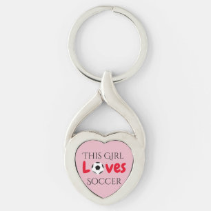 This Girl Loves Soccer - Soccer Ball   Keychain
