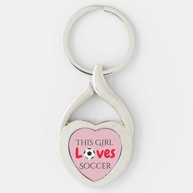 This Girl Loves Soccer - Soccer Ball   Keychain (Front)