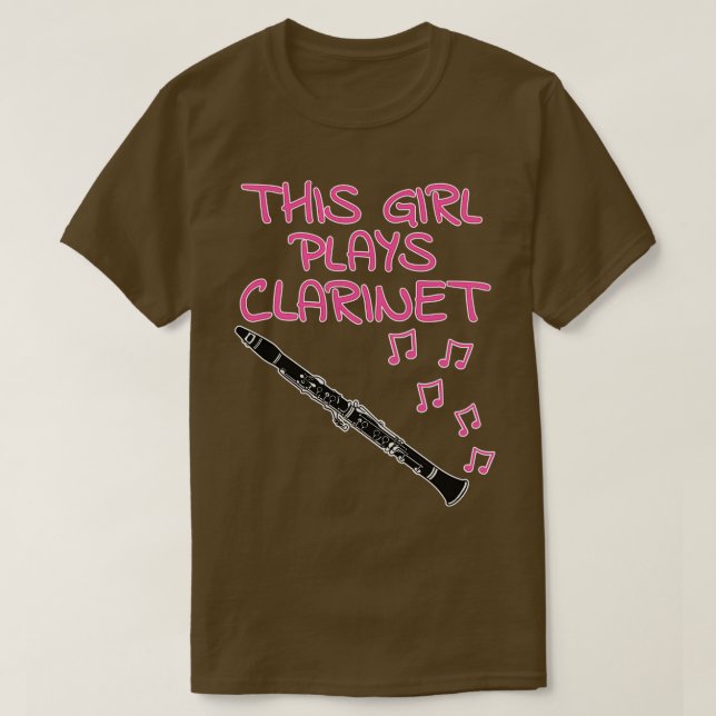 This Girl Plays Clarinet Female Clarinetist Woodwi T-Shirt (Design Front)