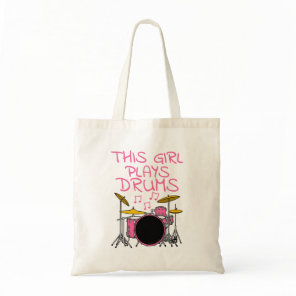 This Girl Plays Drums, Female Drummer Musician Tote Bag
